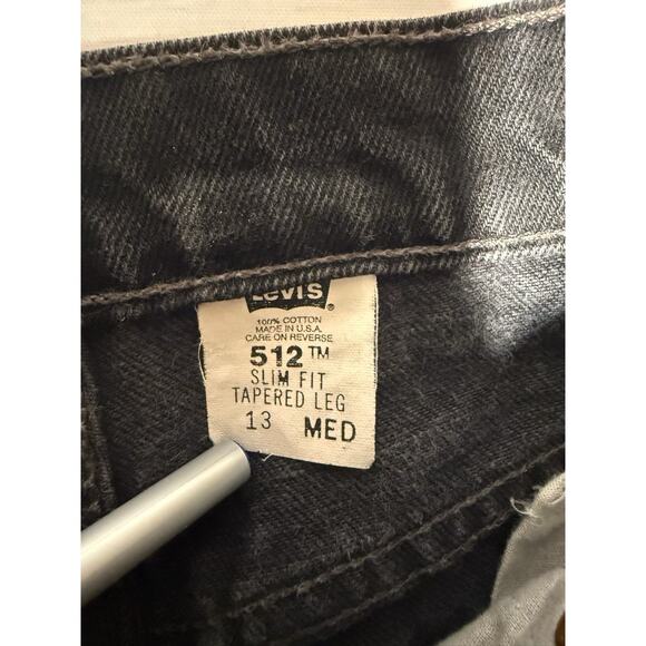 Vintage Levis Jeans Womens 13 JR (Fits 27x30) Black 512 Slim Tapered Denim 90s - Picture 3 of 8